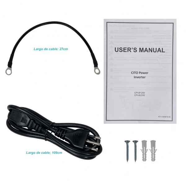 CITO 1800W 90-280VAC UPS req-Bat-24VDC inversor Onda-Modificada 15ms - Imagen 3