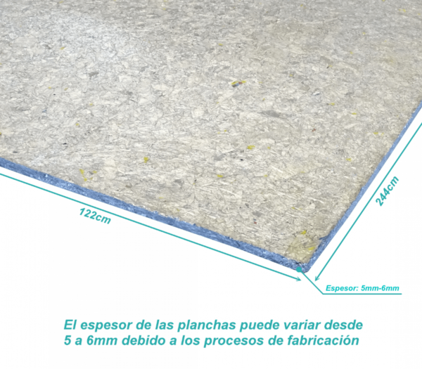 TECAPLAK 5mm-6mm impermeable Polialuminio Reciclado 1,22x2,44m Plancha - Imagen 2