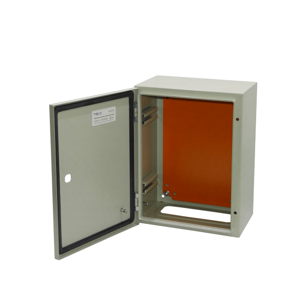 TIBOX 400x300x200mm 1-chapa sin-Llave Caja Metalica Tablero IP66 Beige - Imagen 4