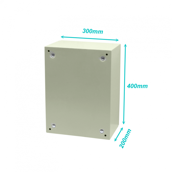 TIBOX 400x300x200mm 1-chapa sin-Llave Caja Metalica Tablero IP66 Beige - Imagen 3