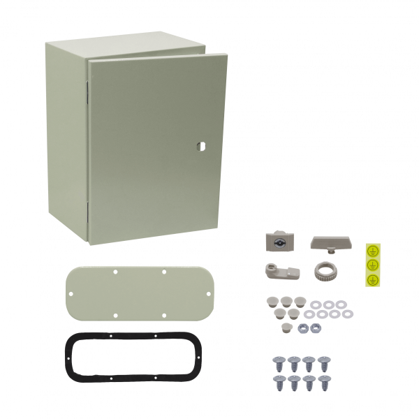 TIBOX 400x300x200mm 1-chapa sin-Llave Caja Metalica Tablero IP66 Beige - Imagen 2