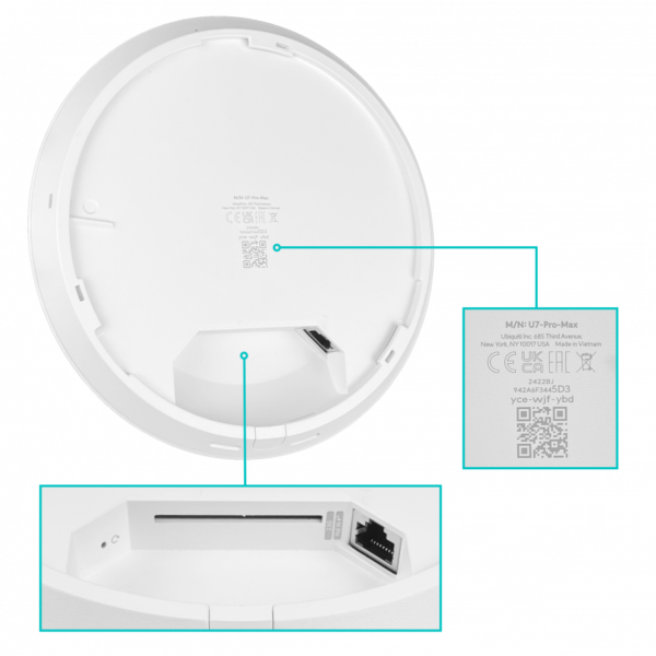 UBIQUITI 2x4x2 1-2500 WiFi7 14,9Gbps 2,4/5/6GHz 4/6/6dBi req-PoE48at - Imagen 3