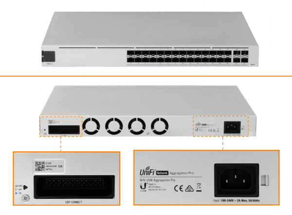 UBIQUITI UniFi 4-SFP28-25G 28-SFP+10G Switch Rack Admin-L3 100-240VAC - Imagen 3