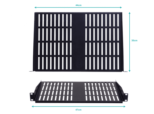 LINKMADE Ventilada 1U 30cm-Fondo Bandeja Negra p/Rack req-Tornillos - Imagen 4