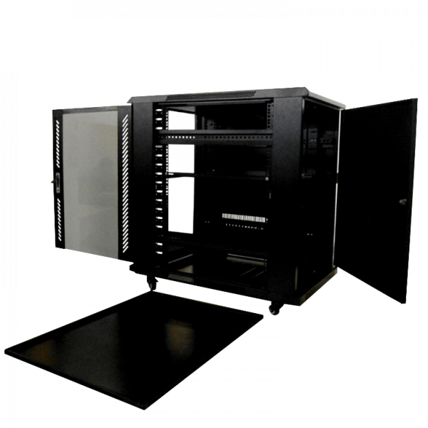 LINKMADE 18U 90CM-FONDO RACK PISO C/PDU-VENT NEGRO - Imagen 6