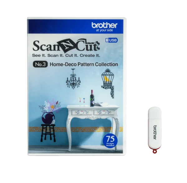 BROTHER No.3 Pendrive 75-Patrones Deco Hogar ScanNcut2 p/Plotter Corte