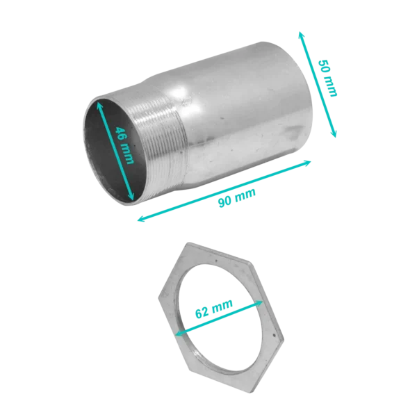 50mm Salida Hilo para Conduit Rigido Metalico Largo-9cm