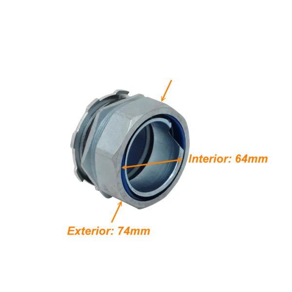 Metalico 63mm Prensa Estopa para Flexible Aislacion IP65