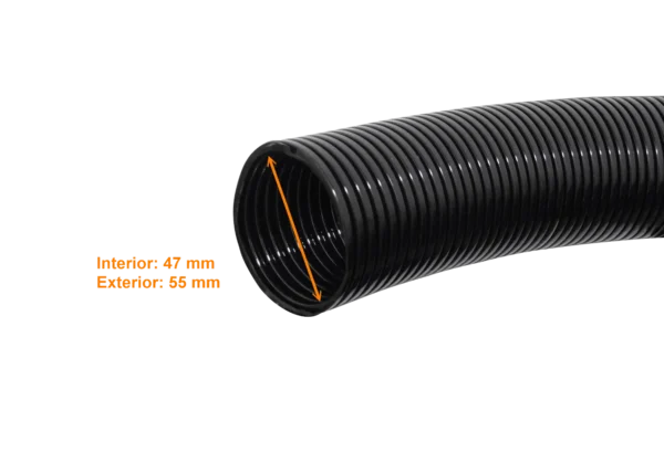 55mm Rollo-25mts Conduit Flexible Plastico Corrugado Negro PA