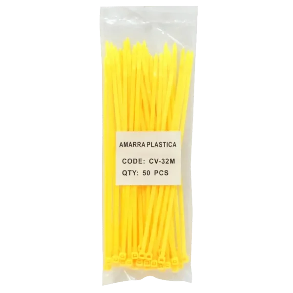 50-un 200x3,5mm Amarillo Amarra Plastica Nylon 3.5x200mm