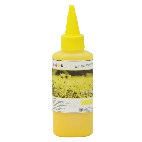 DTF Tinta Amarillo Botella 100ml para estampado en tela