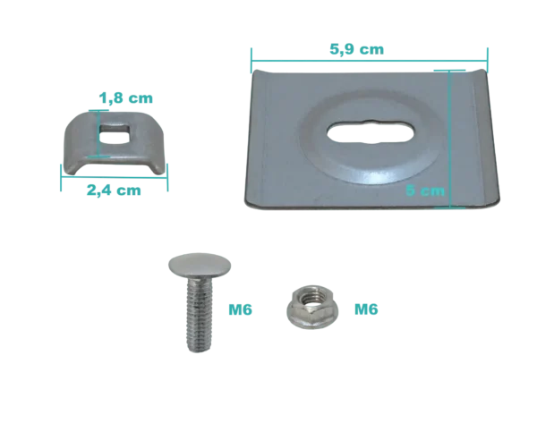 LINKCHIP Placa Tornillo Calce Tuerca p/Escalerilla Canasto Malla Hilo