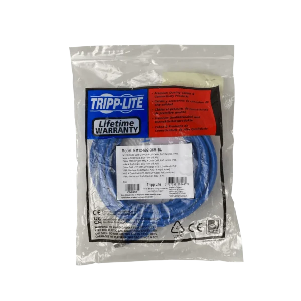 TRIPPLITE 5mt M12 a RJ45-UTP Cat6 1G Cable Exterior industrial IP68