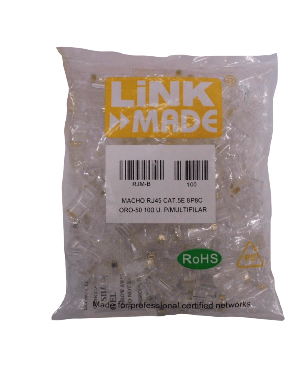 LINKMADE 100-unids p/Multifilar Cat5e UTP Conector RJ45