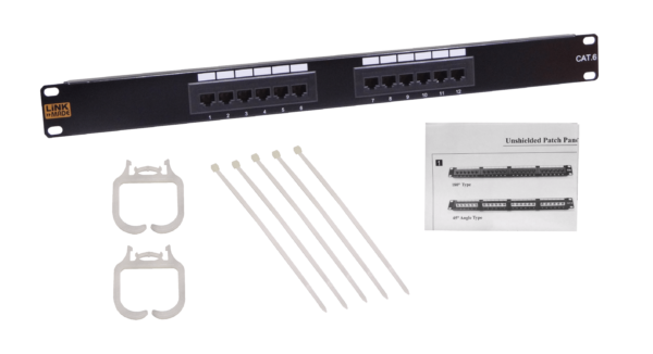 LINKMADE 12-RJ45 CAT6 UTP PATCHPANEL 1U CERTIFIC UL