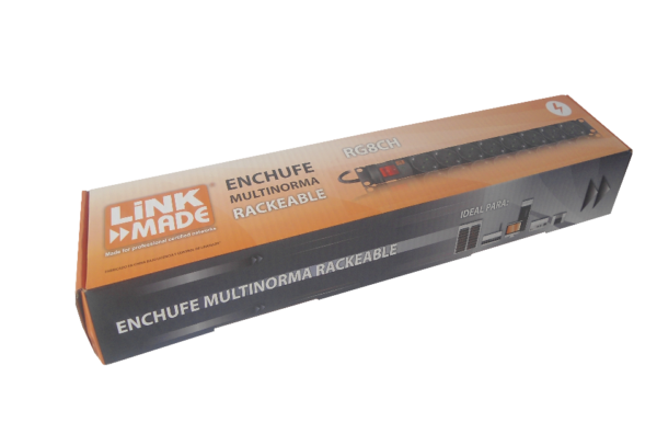 LINKMADE PDU 8-Schuko/ch-H 1-Ch-Macho 10A Rack1U interruptr luz-piloto