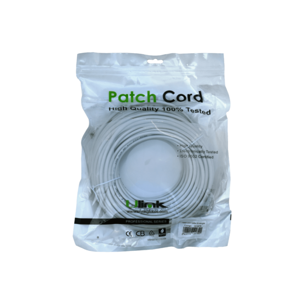 20mt PatchCord 1-unid CAT5E UTP 26AWG-CCA Gris RJ45 Inyectado