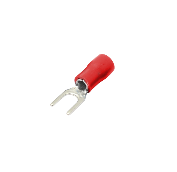 Horquilla-4,3mm 0,5-1,5mm2 100-un Conector Rojo Aislado PVC SV1.25-4