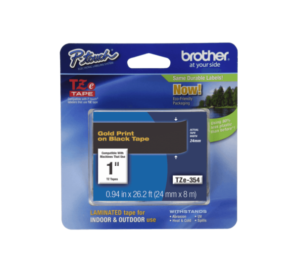 BROTHER 24mm Dorado en Fondo Negro Cinta 8mt p/PT-E550WVP/D600VP/P900W