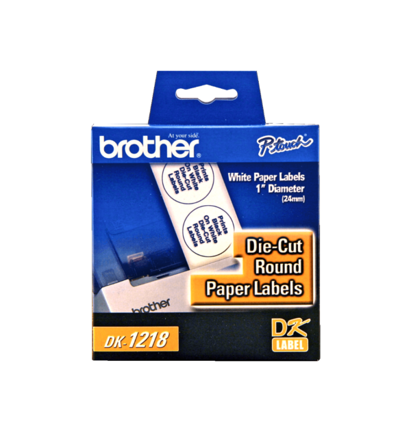 Brother 24mm-Diametro 1000-Etiquetas Adhesivas Papel Blanco para-QL