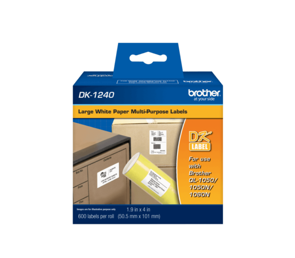 Brother 50,5x101mm 600-Etiquetas Adhesivas Papel Blanco para-QL 5x10cm