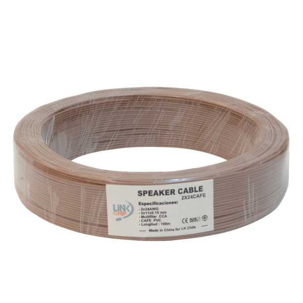 2x24AWG CCA 2x0,2mm2 100mt Cable Cafe Marron Paralelo Multif 11x0,15mm