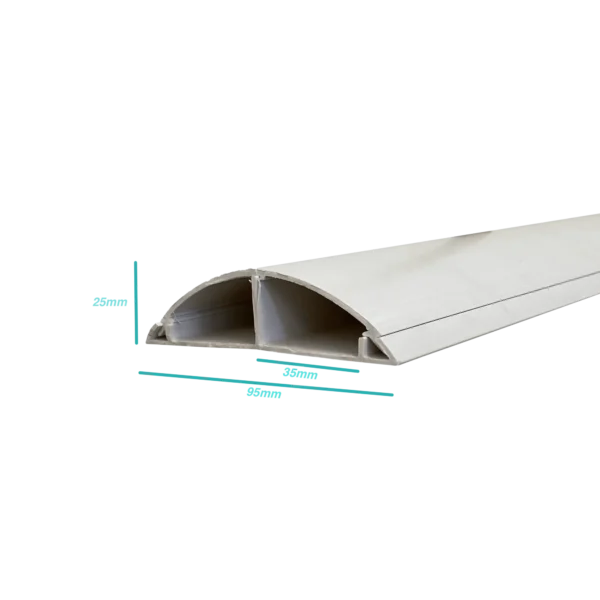 LINKCHIP 100x25mm 2mt 2,15mmx1,90mm  PVC Canaleta de Piso Blanca