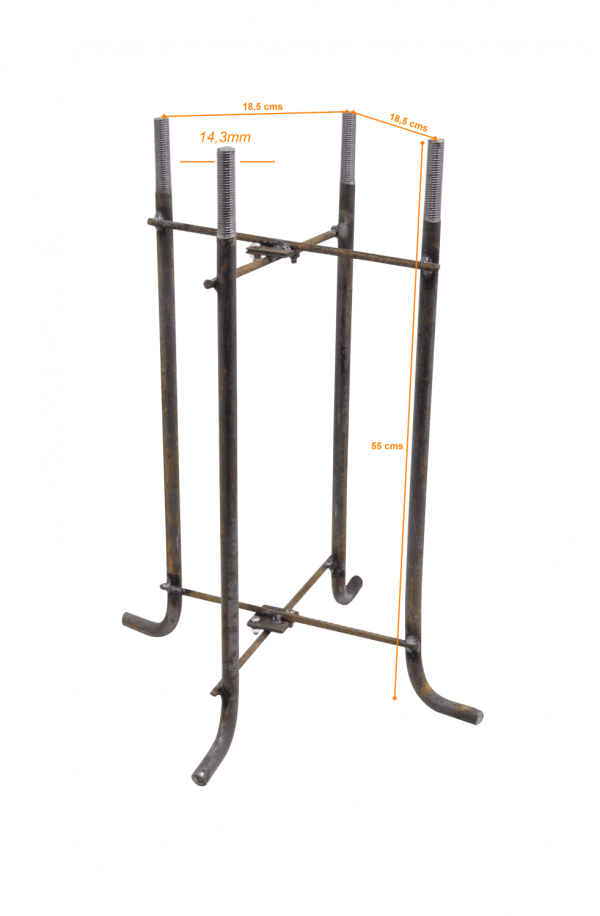 Alt-550mm 185x185mm Canastillo Fierro ObraCivil Base p/POSTEC-7M/6M - Imagen 4