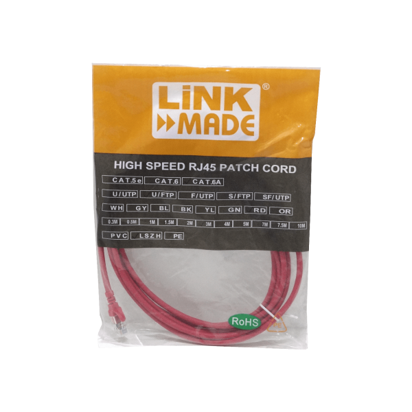 LINKMADE 3mt Cat6a U/FTP Rojo LSZH Cable Patch Inyectado Multifilar - Imagen 4