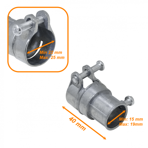 1/2-Pulg Union EMT a Flexible Conduit Adaptador Metalico 15-19/22-25mm - Imagen 2