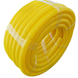 25mt Tubo 55mm Manguera Flexible Abierta Amarilla PC+ABS LSZH