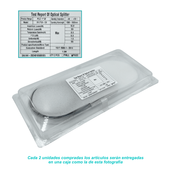 1x32 sin-Conectores Divisor p/EPON/GPON 1,5m req-Fusion 1260-1650mm - Imagen 2