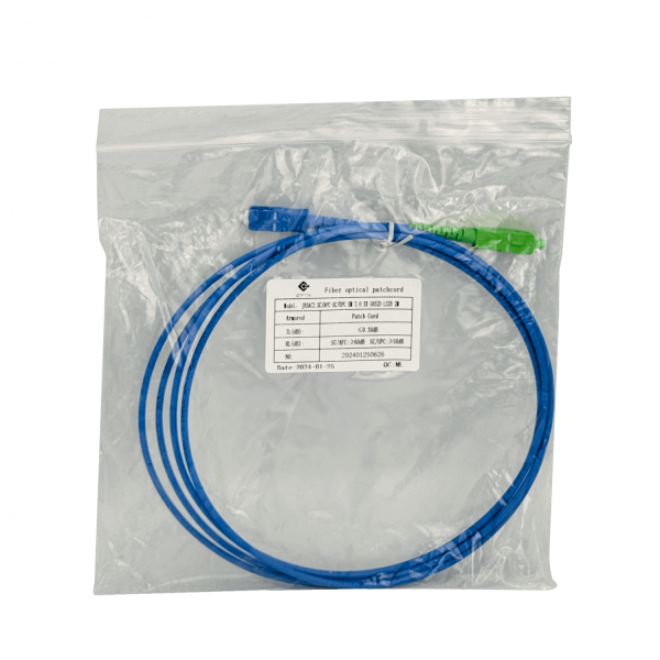 LSZH Blindado 2mt SC/APC-SC/UPC SM Simplex JumperFibra 3.0mm 9/125um