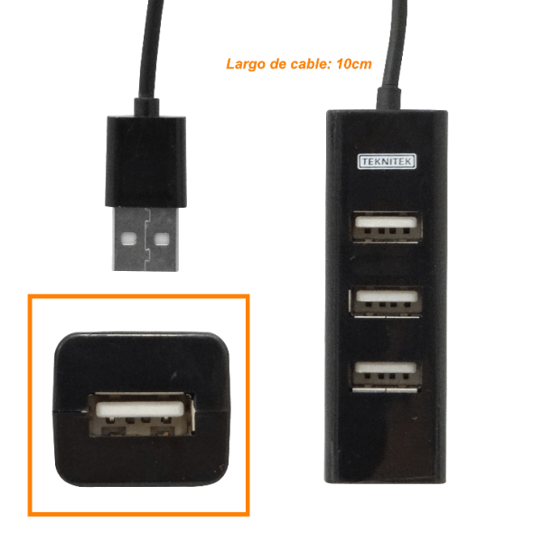 HUB 4-USB-2.0 Cable-10cm no-permite-fuente-poder 480mbps - Imagen 3