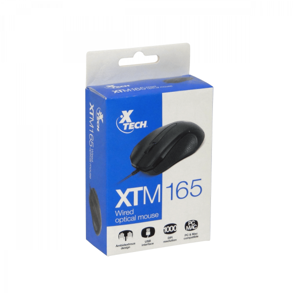 XTECH Mouse USB-AM Cableado-125cm Negro Raton Optico - Imagen 4