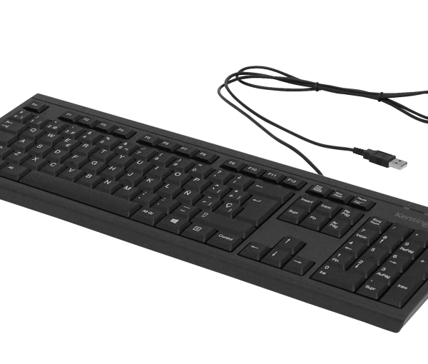 KENSINGTON Teclado Cable-140cm Resistente Antiderrame Negro USB A2306A - Imagen 2