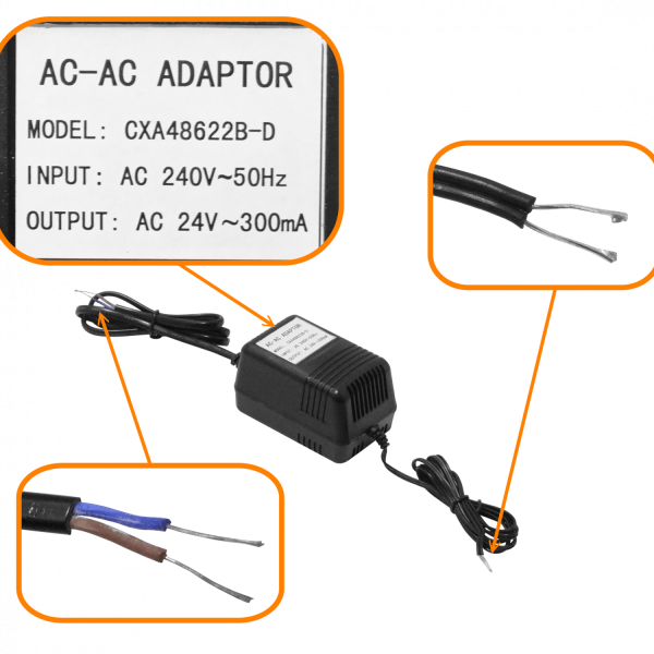 24VAC 0,3A 7,2W Fuente de Poder Bobina Trafo Cables Sueltos 300mA - Imagen 3