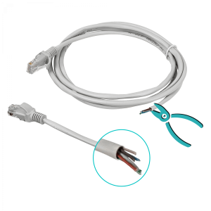 2mt Gris Cable Patch Cord Multifilar CCA Aleacion RJ45 inyectado