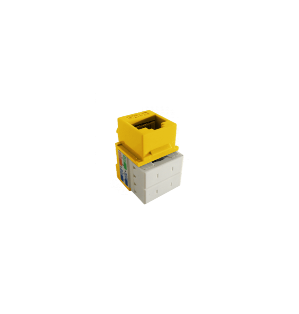 LINKMADE Amarillo Cat5E U/UTP Punchable Keystone Conector Hembra RJ45 - Imagen 2