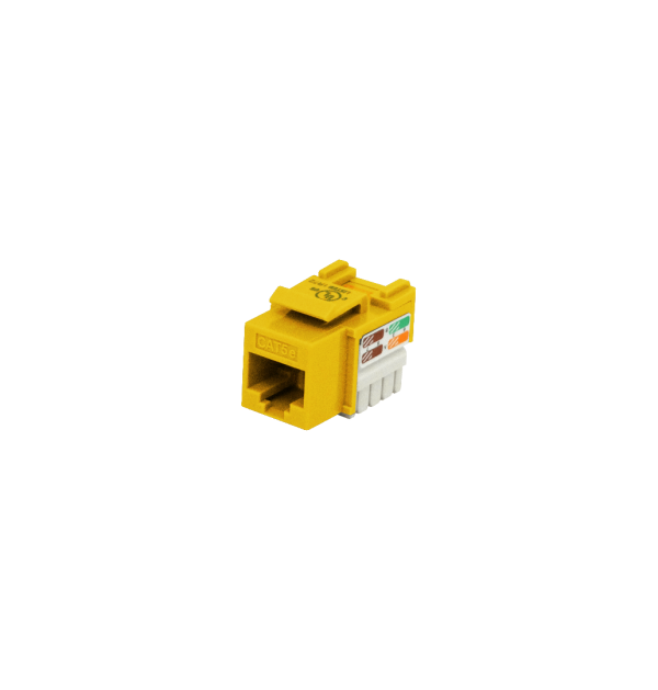 LINKMADE Amarillo Cat5E U/UTP Punchable Keystone Conector Hembra RJ45