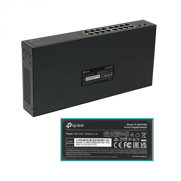 TP-LINK 16-1000 Angosto Gigabit Switch no-Administrable Rack