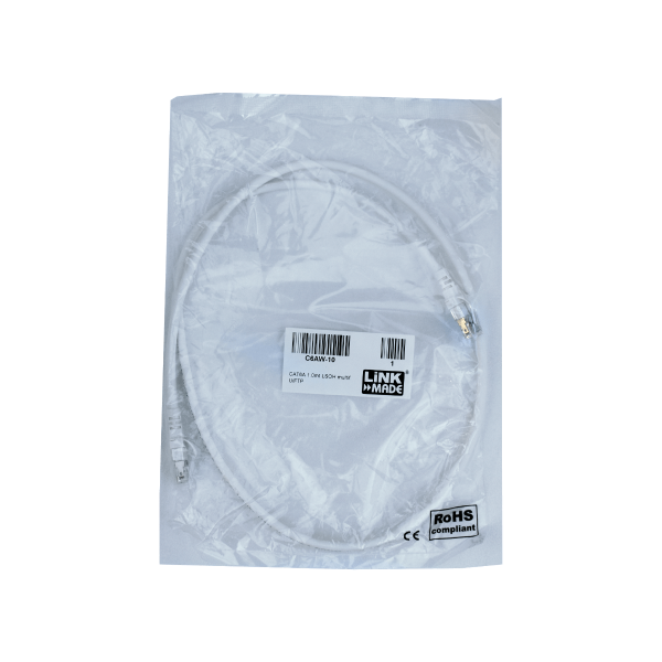 LINKMADE 1mt Cat6a U/FTP Blanco LSZH Cable Patch Inyectado Multifilar - Imagen 3