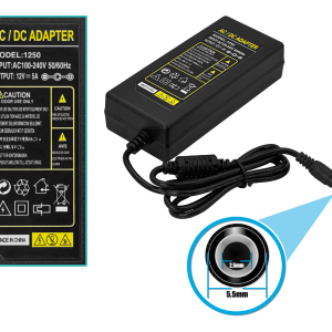 Plug-5,5x2,5mm 12V 5A 60W Switching Plastica interior Fuente de Poder