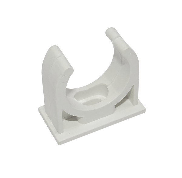 LINKCHIP 25mm Soporte Fijacion Abrazadera p/Tubo PVC Blanco Tornillo - Imagen 2