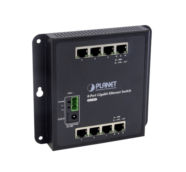 PLANET 8-1000 Switch Industrial no-Admin Plano/DIN req/12-48VDC IP30 - Imagen 3