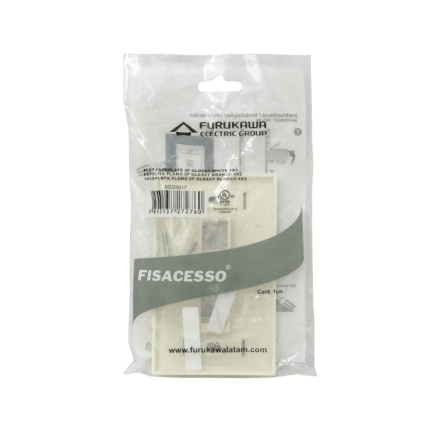 FURUKAWA para 2-Keystone Faceplate Blanco Plano 2P 70x114mm 35050017 - Imagen 2