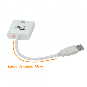 USB-A-M USB3.0 VGA-H Adaptador Cable 10cm solo-PC