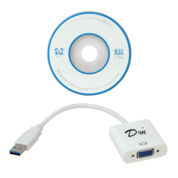 USB-A-M USB3.0 VGA-H Adaptador Cable 10cm solo-PC - Imagen 2