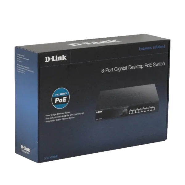 D-LINK 8-1000-PoE48V-af/at 140W-tot 802.3at Switch no-Admin Rack 240V