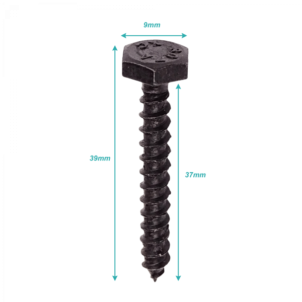 100-unids. Tornillo Tirafondo 3/16 X 1.1/2-pulgadas Negro 603048001 - Imagen 2